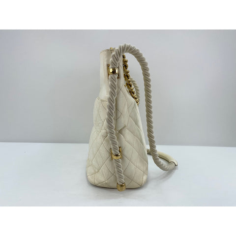 CHANEL Calfskin Matelasse Shoulder Bag white WS31699