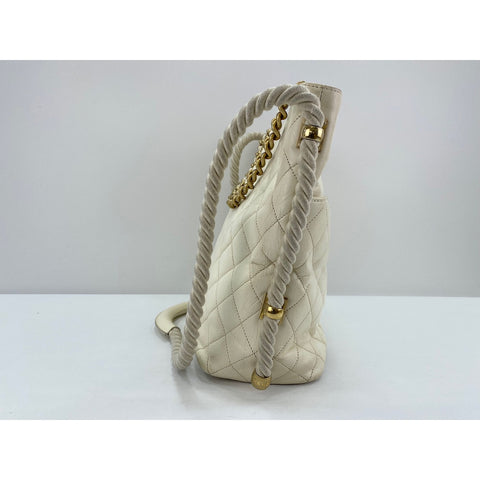 CHANEL Calfskin Matelasse Shoulder Bag white WS31699