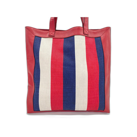 GUCCI Canvas, leather tricolor stripe Handbag Red WS31700