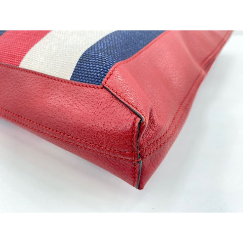 GUCCI Canvas, leather tricolor stripe Handbag Red WS31700