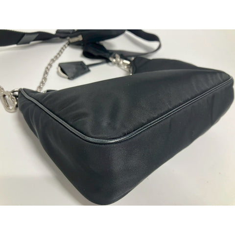 PRADA 2WAY Re-Edition 2005 Handbag Nylon black WS31705