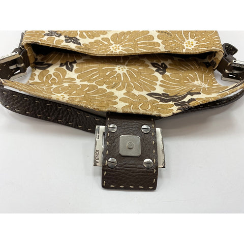 FENDI Canvas Mamma Bucket Shoulder Bag Brown WS31708
