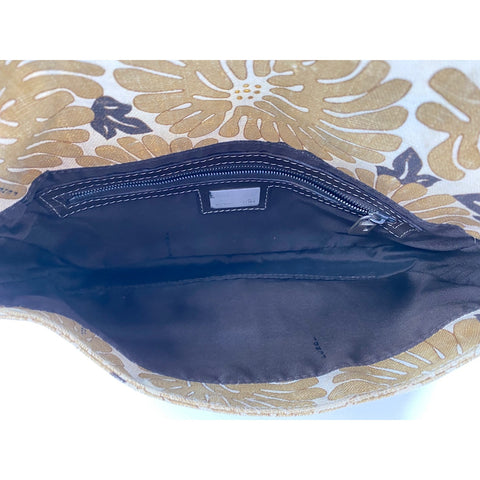 FENDI Canvas Mamma Bucket Shoulder Bag Brown WS31708