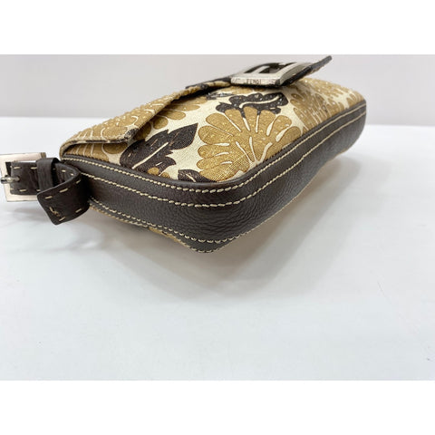 FENDI Canvas Mamma Bucket Shoulder Bag Brown WS31708