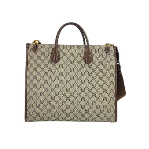 GUCCI GG Supreme 2WAY Handbag Brown WS31709