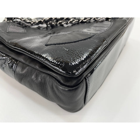 CHANEL Lambskin Patchwork COCO Mark Shoulder Bag black WS31710