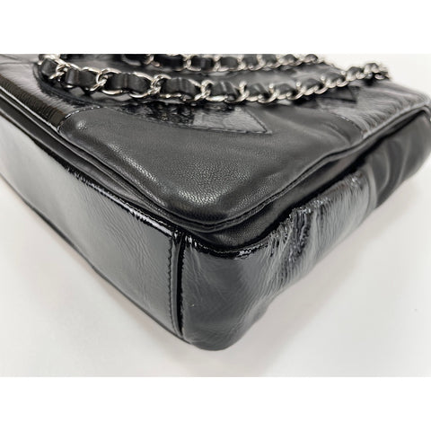 CHANEL Lambskin Patchwork COCO Mark Shoulder Bag black WS31710