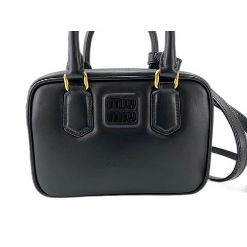 Miu Miu Leather 2WAY Arcadi Handbag black WS31712