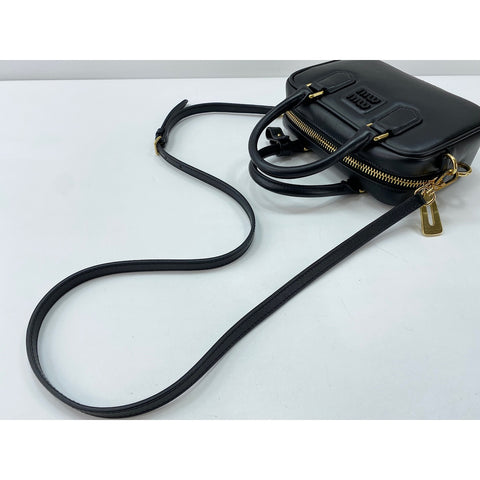 Miu Miu Leather 2WAY Arcadi Handbag black WS31712