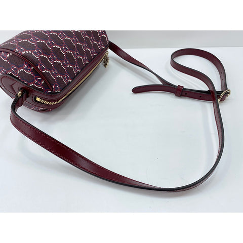 GUCCI Leather GG Shadow Shoulder Bag wine-red WS31714