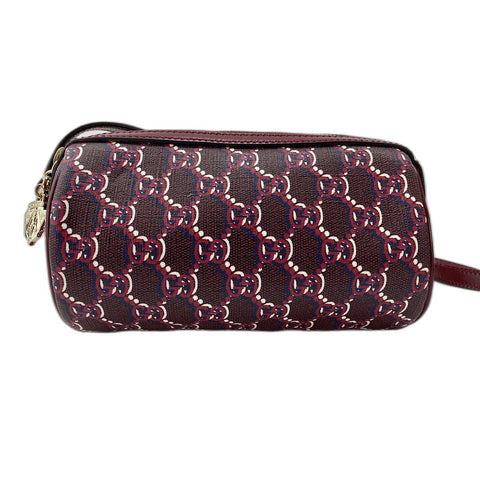 GUCCI Leather GG Shadow Shoulder Bag wine-red WS31714