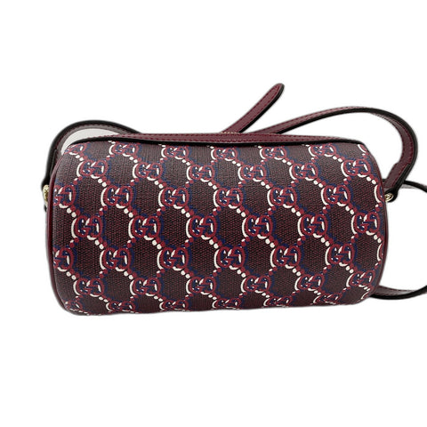 GUCCI Leather GG Shadow Shoulder Bag wine-red WS31714