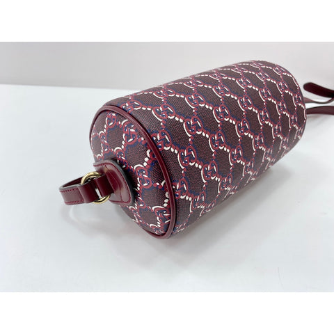GUCCI Leather GG Shadow Shoulder Bag wine-red WS31714
