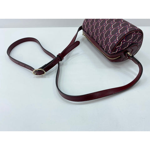 GUCCI Leather GG Shadow Shoulder Bag wine-red WS31714
