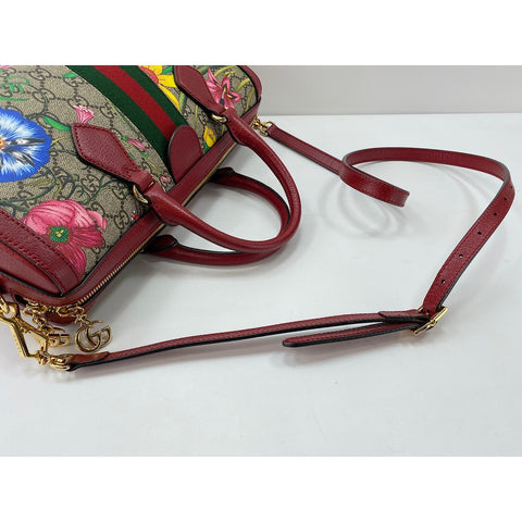 GUCCI Leather 2-way Ophidia GG Flora Handbag beige WS31716
