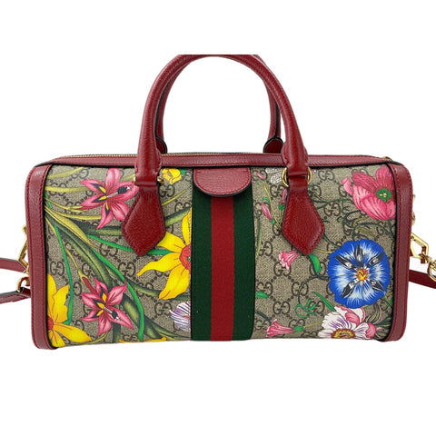 GUCCI Leder 2-Wege Ophidia GG Flora Handtasche beige WS31716