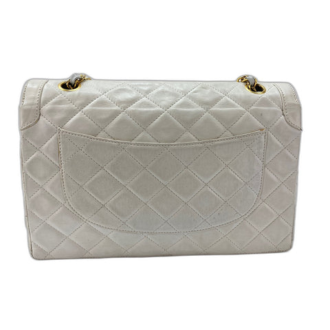 CHANEL Lambskin Matrasse 25 Shoulder Bag white WS31717