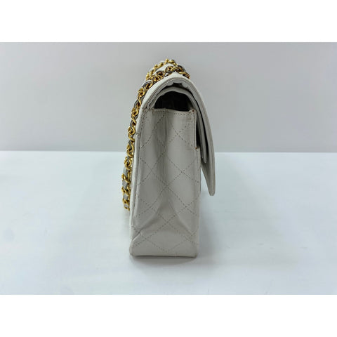 CHANEL Lambskin Matrasse 25 Shoulder Bag white WS31717