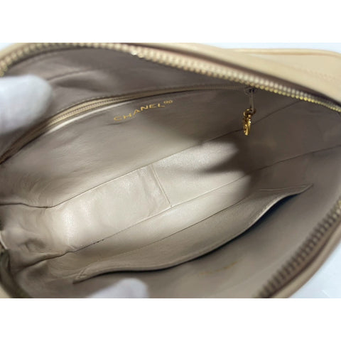 CHANEL Matrasse Shoulder Bag lambskin beige WS31732