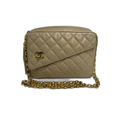 CHANEL Matrasse Shoulder Bag lambskin beige WS31732