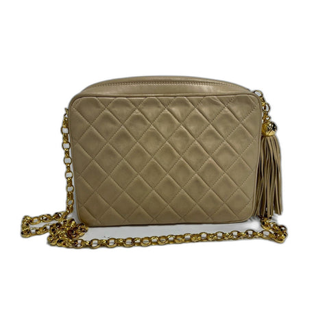 CHANEL Matrasse Shoulder Bag lambskin beige WS31732