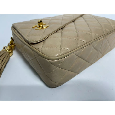 CHANEL Matrasse Shoulder Bag lambskin beige WS31732