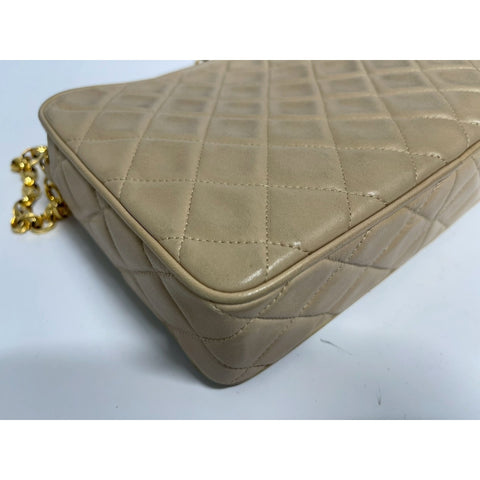 CHANEL Matrasse Shoulder Bag lambskin beige WS31732