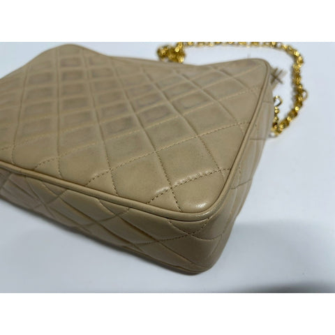 CHANEL Matrasse Shoulder Bag lambskin beige WS31732