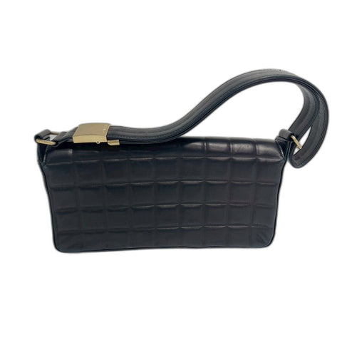 CHANEL Chocolate bar Shoulder Bag lambskin black WS31733
