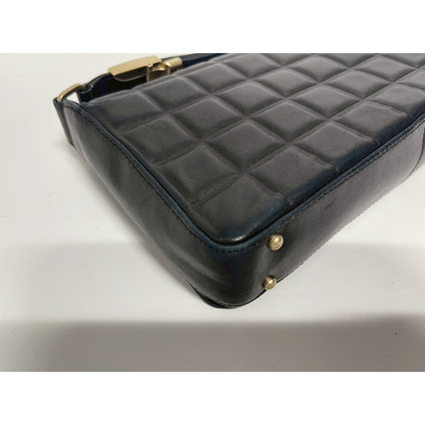 CHANEL Chocolate bar Shoulder Bag lambskin black WS31733