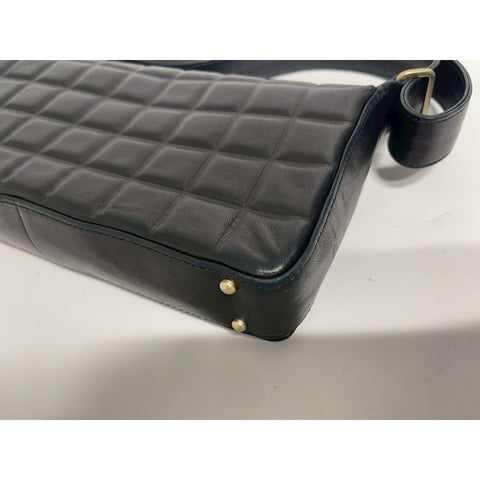 CHANEL Chocolate bar Shoulder Bag lambskin black WS31733