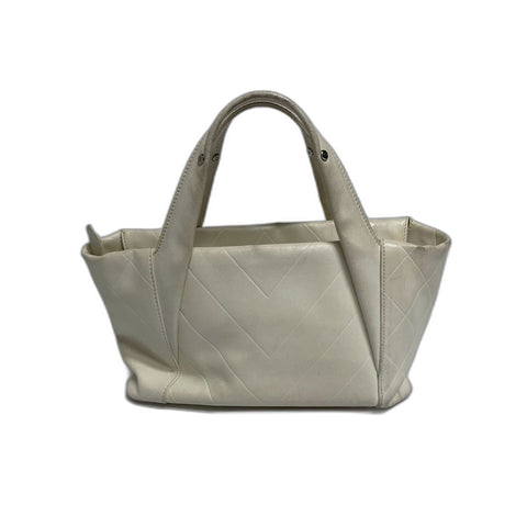 CHANEL Chevron Handbag leather beige WS31734