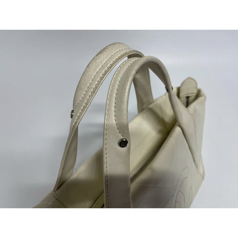 CHANEL Chevron Handbag leather beige WS31734