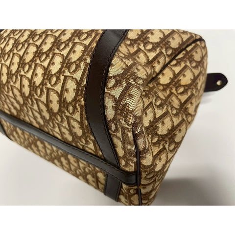 Christian Dior Boston bag trotter Handbag PVC Brown WS31743