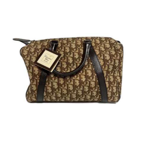 Christian Dior Boston bag trotter Handbag PVC Brown WS31743