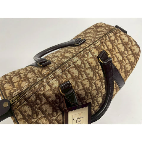 Christian Dior Boston bag trotter Handbag PVC Brown WS31743