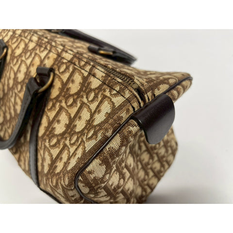 Christian Dior Boston bag trotter Handbag PVC Brown WS31743