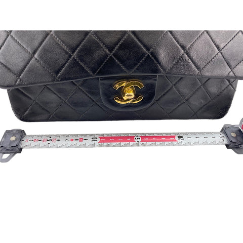 CHANEL Lambskin Matelasse25 Double Flap Shoulder Bag black WS31751