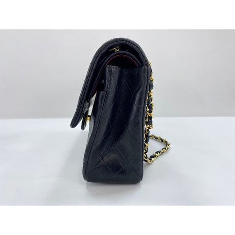CHANEL Lambskin Matelasse25 Double Flap Shoulder Bag black WS31751