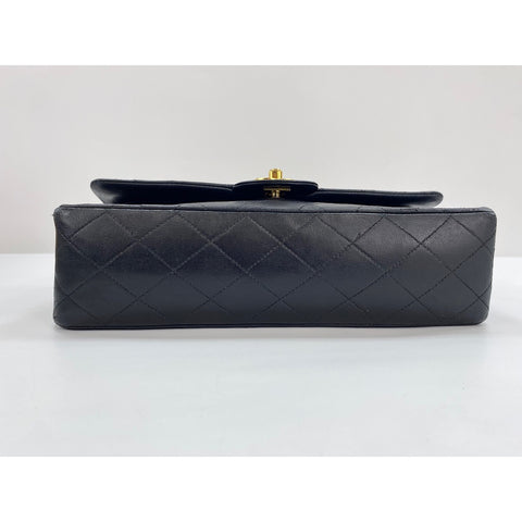 CHANEL Lambskin Matelasse25 Double Flap Shoulder Bag black WS31751