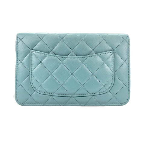 CHANEL Lambskin Matelasse Shoulder Bag green WS31752