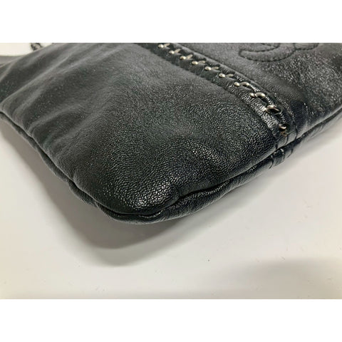 CHANEL Shoulder Bag leather black WS31762