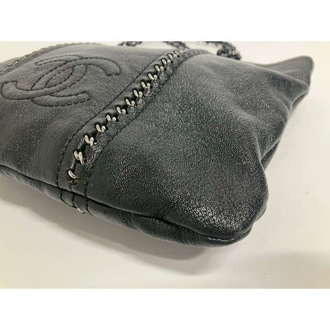 CHANEL Shoulder Bag leather black WS31762