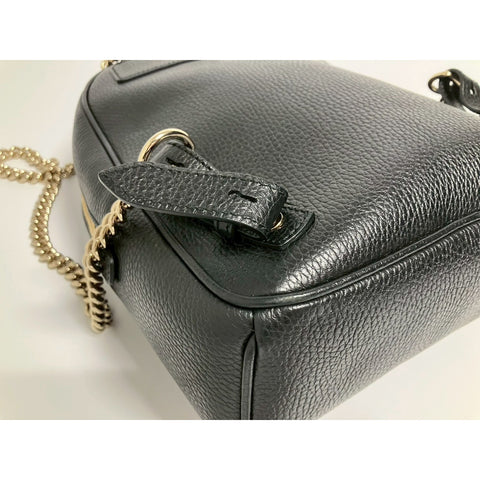 GUCCI Soho Shoulder Bag leather black WS31764