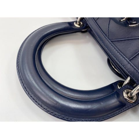 Christian Dior 2WAY Cannage Handbag Navy WS31770