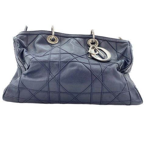 Christian Dior 2WAY Cannage Handbag Navy WS31770