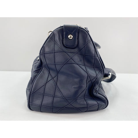 Christian Dior 2WAY Cannage Handbag Navy WS31770