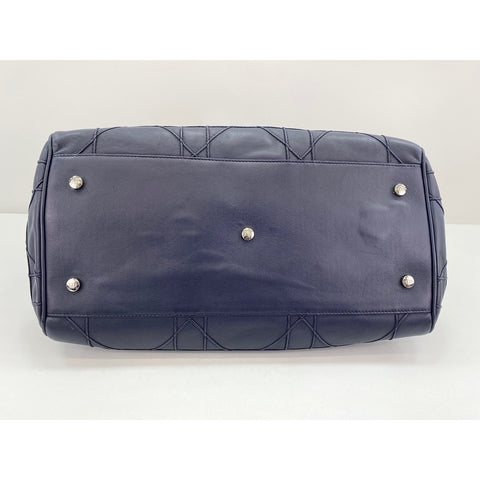 Christian Dior 2WAY Cannage Handbag Navy WS31770