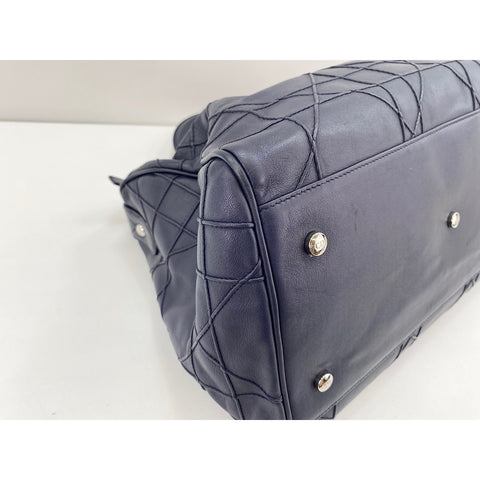 Christian Dior 2WAY Cannage Handbag Navy WS31770