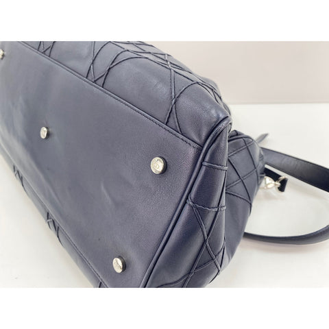 Christian Dior 2WAY Cannage Handbag Navy WS31770